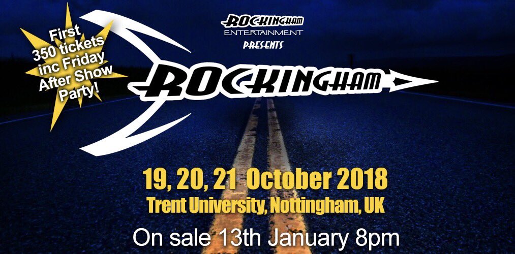Rockingham_Live's tweet photo. Happy Sunday Rock n Rollers...

TICKET UPDATE - Early Bird VIP Tickets are now SOLD OUT. Remaining VIP Weekend Tickets now released for sale...

https://t.co/8uWDpzqB4Q https://t.co/2H36kjIotH