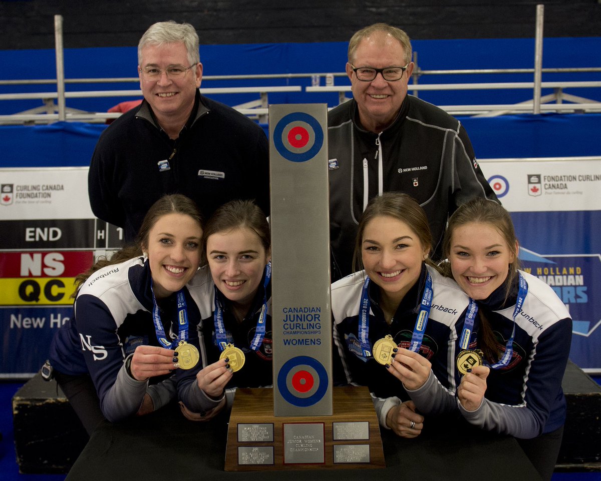 dbwarrener's tweet photo. Team Nova Scotia are Champions of the Canadian Women's Junior and will represent Canada in Scotland at Worlds. #NHcurling @CurlingCanada @NewHollandAG https://t.co/IlRWtVZ0c7