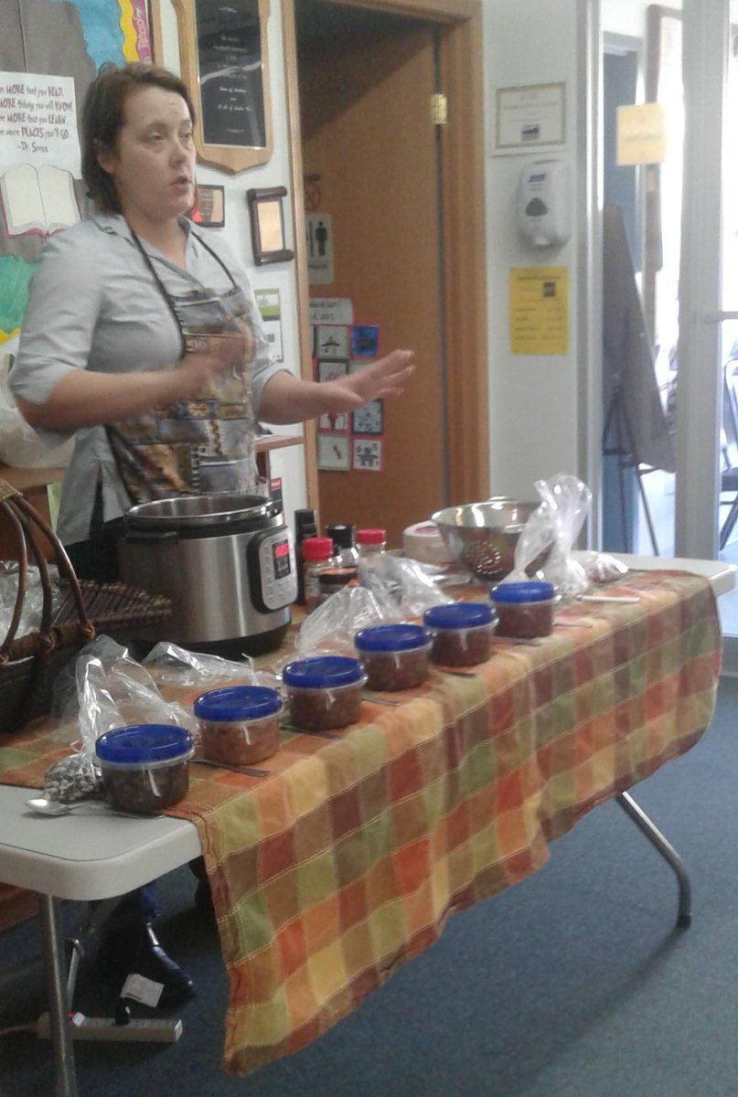 SE_ResearchFarm's tweet photo. Bean cooking teach-in at the Redvers Library today. Instant Pot demo was a success. 9 lines of beans taste-tested. Fresh beans > old beans. #MakeBeansGreatAgain https://t.co/zoRdoP4igO