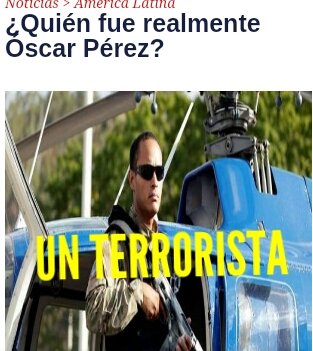 Samueldom89's tweet photo. #QueLosHéroesNosUnan
#ÓscarPérezTerroristaYAsesino gracias a dios término muerto y ese sera el destino d quien atente contra la paz de vzla https://t.co/Dx2THyNwOm