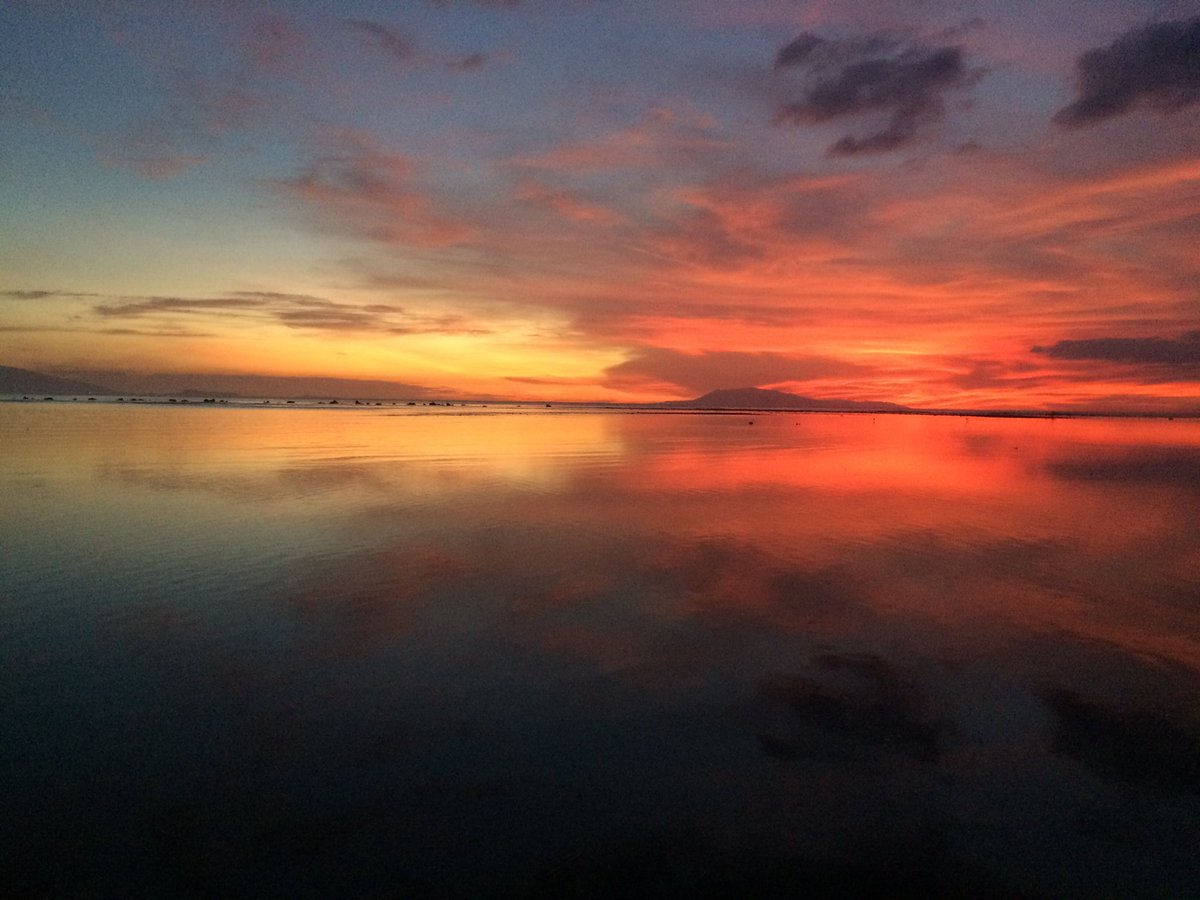 Juander_Woman's tweet photo. Yesterday's sunset - the sea reflecting one of the most orange skies I've seen. #NaturesInfintyPool https://t.co/MTQjkPC7jM