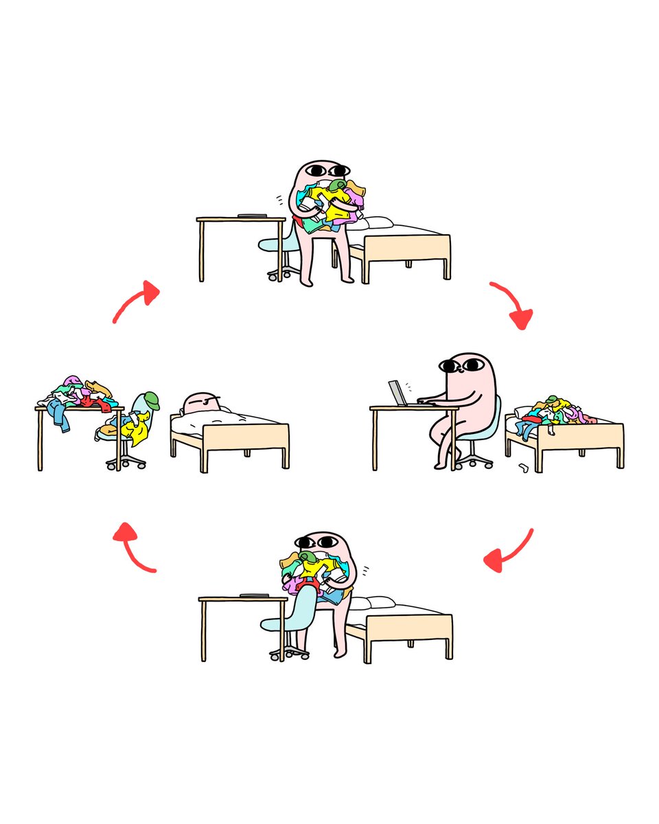 Ketnipz's tweet image. Move the mess to avoid the stress of actually cleaning up 🙃