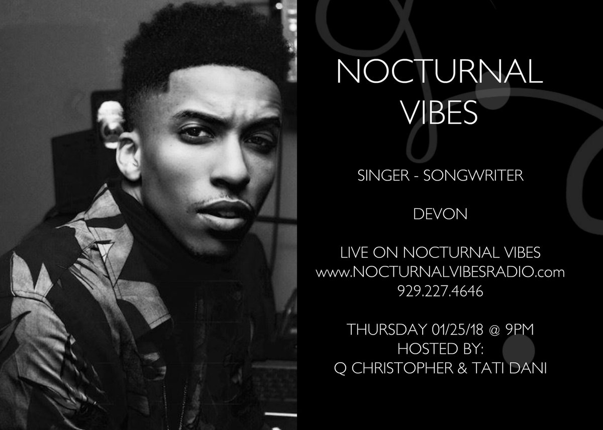 NocturnalVibes1's tweet photo. #NocturnalVibes #NocturnalVibesRadio #IssaVibe #ThursdaysVibe #SmoothTalkRnBnSoul #RnB #Soul #Music #Tidal #ITunes #SoundCloud #TalkRadio #Interview #Podcast #NYC #NYCRadio #Host #OnAirPersonality #QChristopher #TatiDani https://t.co/Ndc9oIMYJk