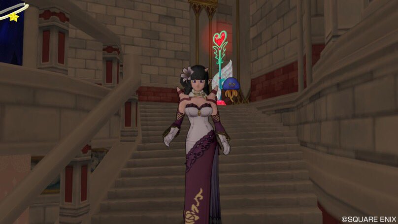 ルカ Dqx モダンローズドレス サブとカラーが同じ感じだったので オーロラとダークプラムに変えて 腕をマジェスタにしましたヽ ノ ドレスにスリット欲しかった ੭ W ੭ オガ子ドレア 会心のモダンローズ