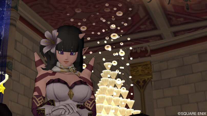 ルカ Dqx モダンローズドレス サブとカラーが同じ感じだったので オーロラとダークプラムに変えて 腕をマジェスタにしましたヽ ノ ドレスにスリット欲しかった ੭ W ੭ オガ子ドレア 会心のモダンローズ