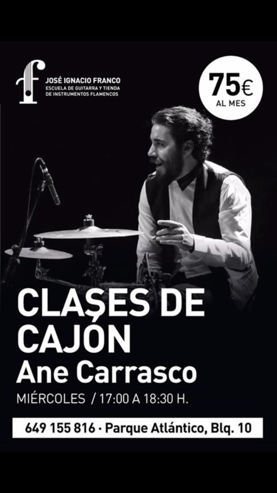 Inmuebles Condicional Nube ANÉ CARRASCO on Twitter: "Clases de cajón Flamenco apartir de Febrero todos  los Miercoles de 17:00 a 18:30 #percusion #cajonflamenco #jerez  #Anecarrasco #flamenco https://t.co/gEW4SKbD9n" / Twitter