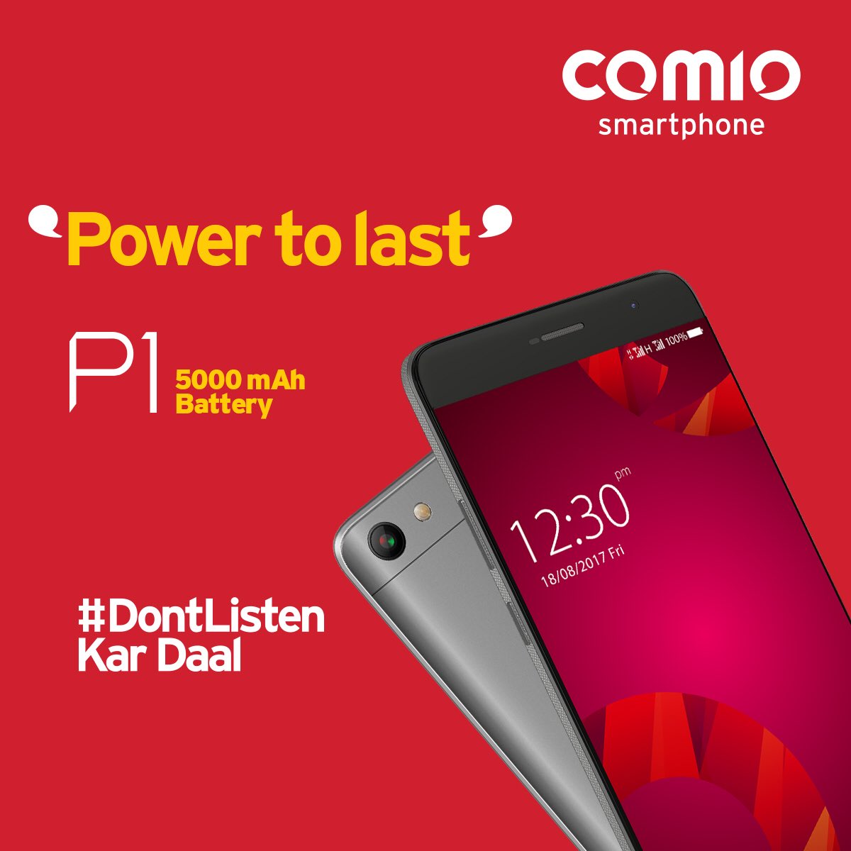COMIO_IN's tweet photo. How about a phone whose battery is as everlasting as your confidence! Enjoy Comio P1's power to last with amazing 5000 mAh battery!
#AbPowerHaiTerePaas #DontListen Kar Daal #ComioP1 https://t.co/8AuGZv4VDo