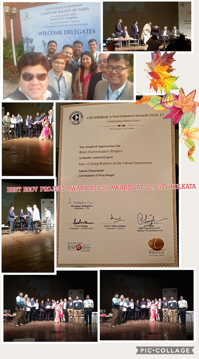 EodbLabour's tweet image. EoDB in Labour Dept won the best eGov project CSI Nihilent award.