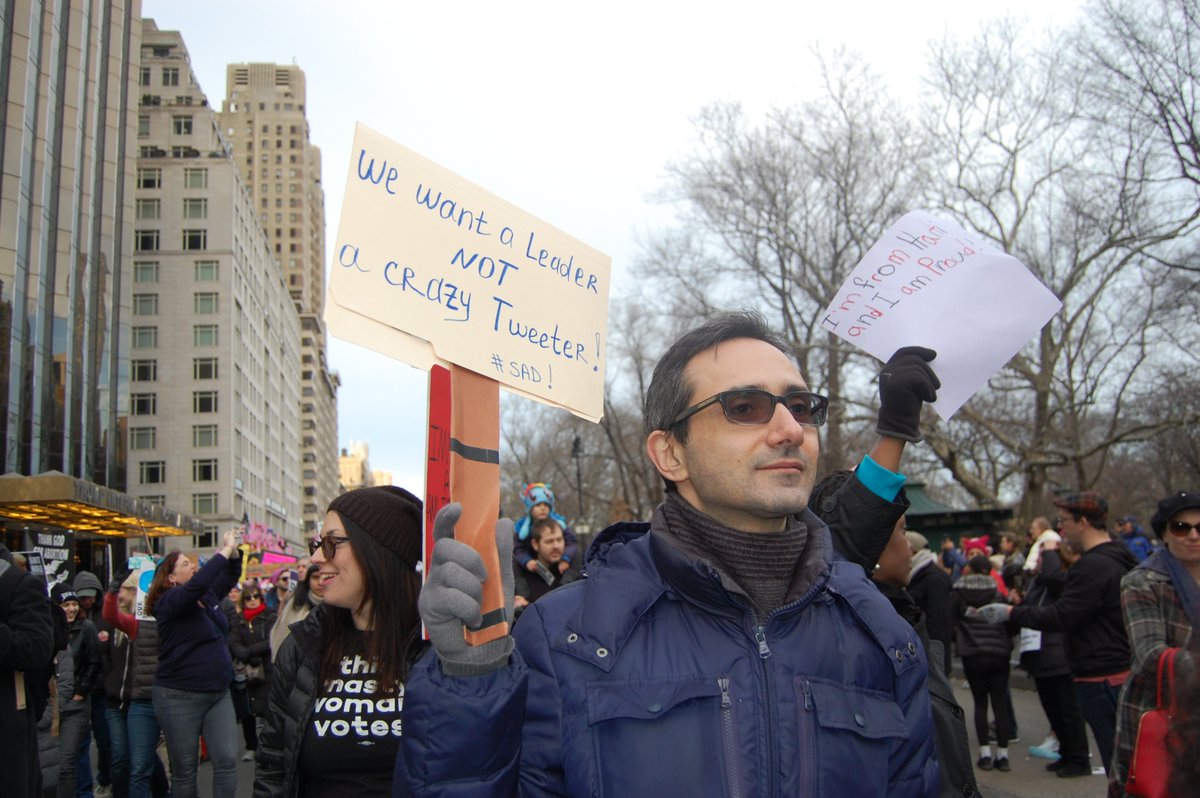 HRCNJVolunteers's tweet photo. "We want a leader, not a crazy tweeter."
#WomensMarch2018 #WomensMarchNYC
#MondayMotivation #GovernmentShutdown 
#TrumpShutDown #StephenMiller #NoMiller
#NoTrumpNoKKKNoNaziUSA https://t.co/NdD00sPu7t