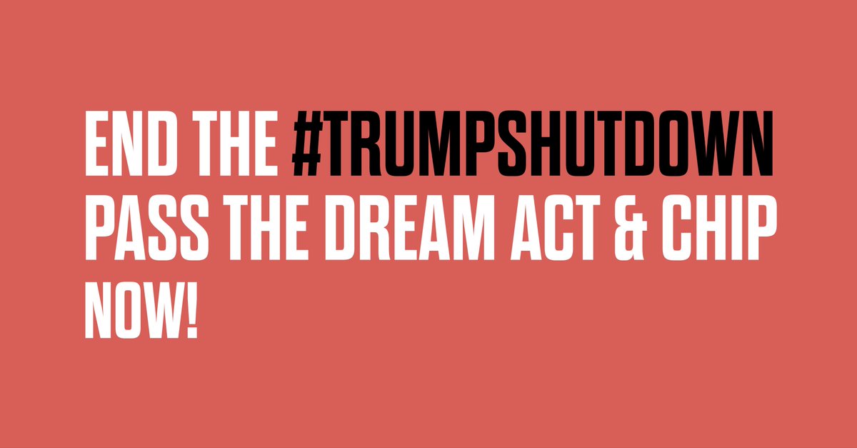 We need to take over social media to end the #TrumpShutdown and pass a clean #DreamAct and #CHIP. Sign up for this Thunderclap that goes off tomorrow morning, share it, make it huge: thunderclap.it/projects/67037…