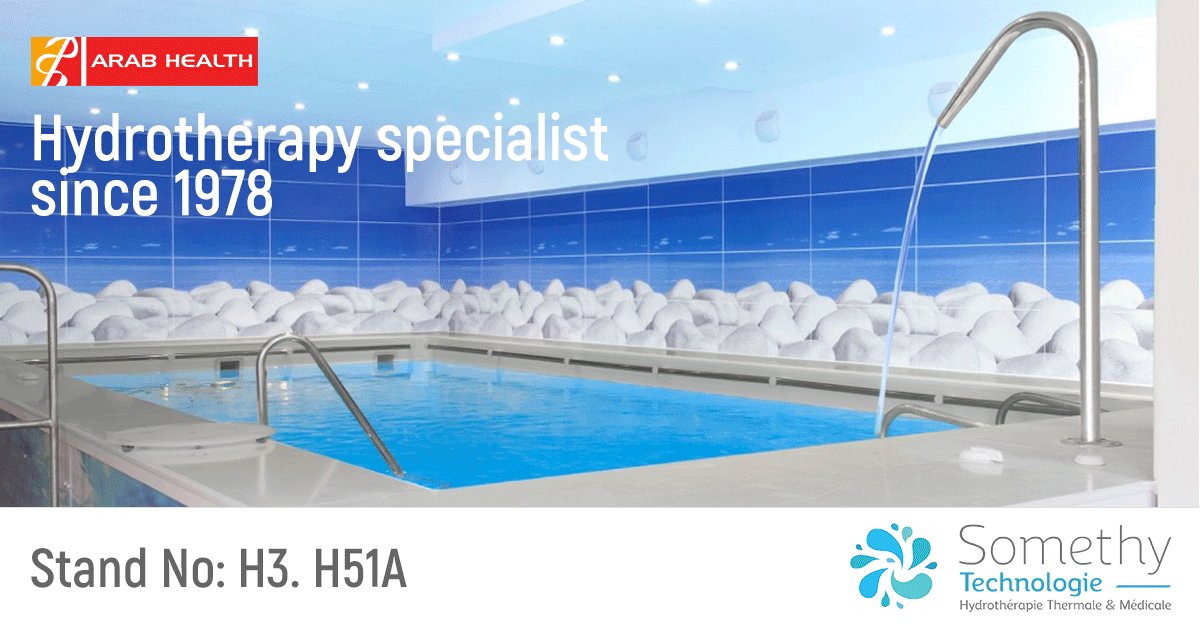 Medical hydrotherapy discover our hydrotherapy solutions, swimming pool, pool, bath, flotation bed and more! #healthcare #arabhealth