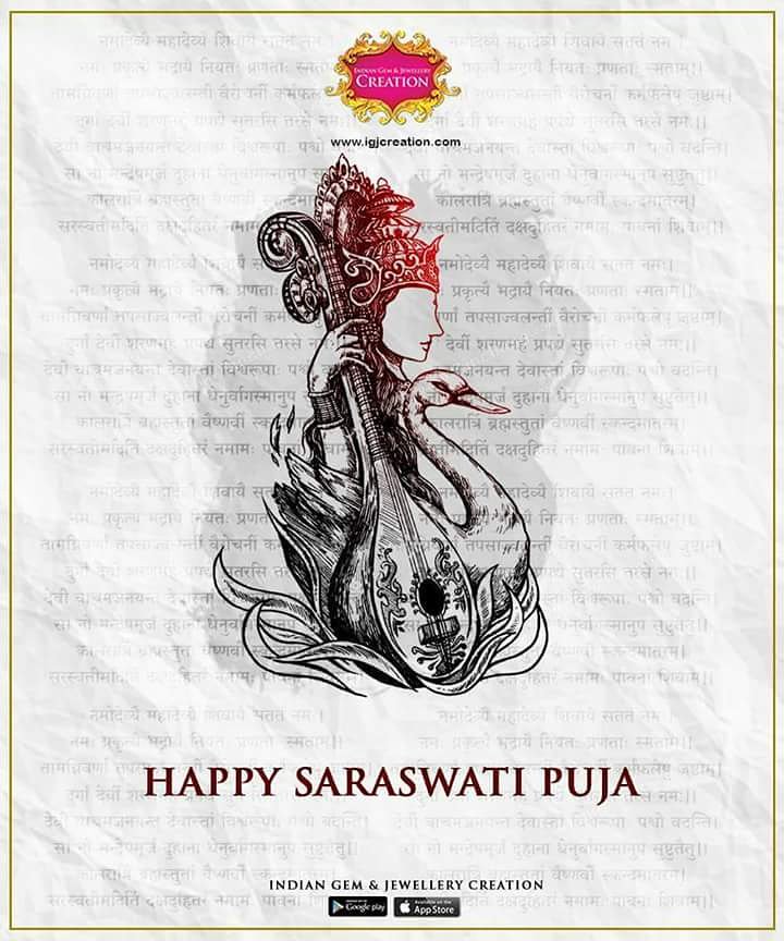 igjcreations's tweet photo. On the occasion of Vasant Panchami, 
May you be blessed with the wealth of knowledge by Goddess Saraswati. https://t.co/k2N3NV7zUK