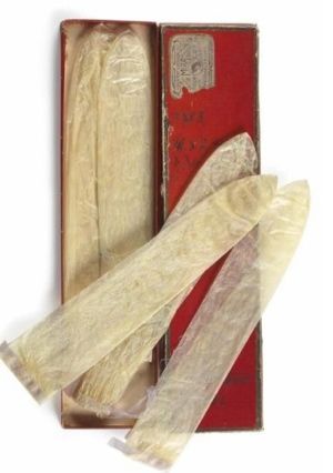 2. 110-year-old condoms made from the swim bladders of fish.Our ancestors were wrapping it up by any means necessary.What's your excuse?