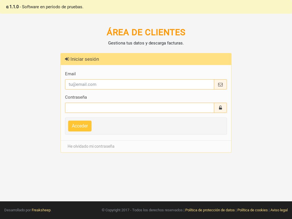 Freaksheep_dev's tweet photo. ¡2018 viene cargado de novedades! Hemos desarrollado un área privada para nuestros clientes. Ahora podrán descargar sus facturas cuando quieran. 😁 https://t.co/IsJayHQOqL