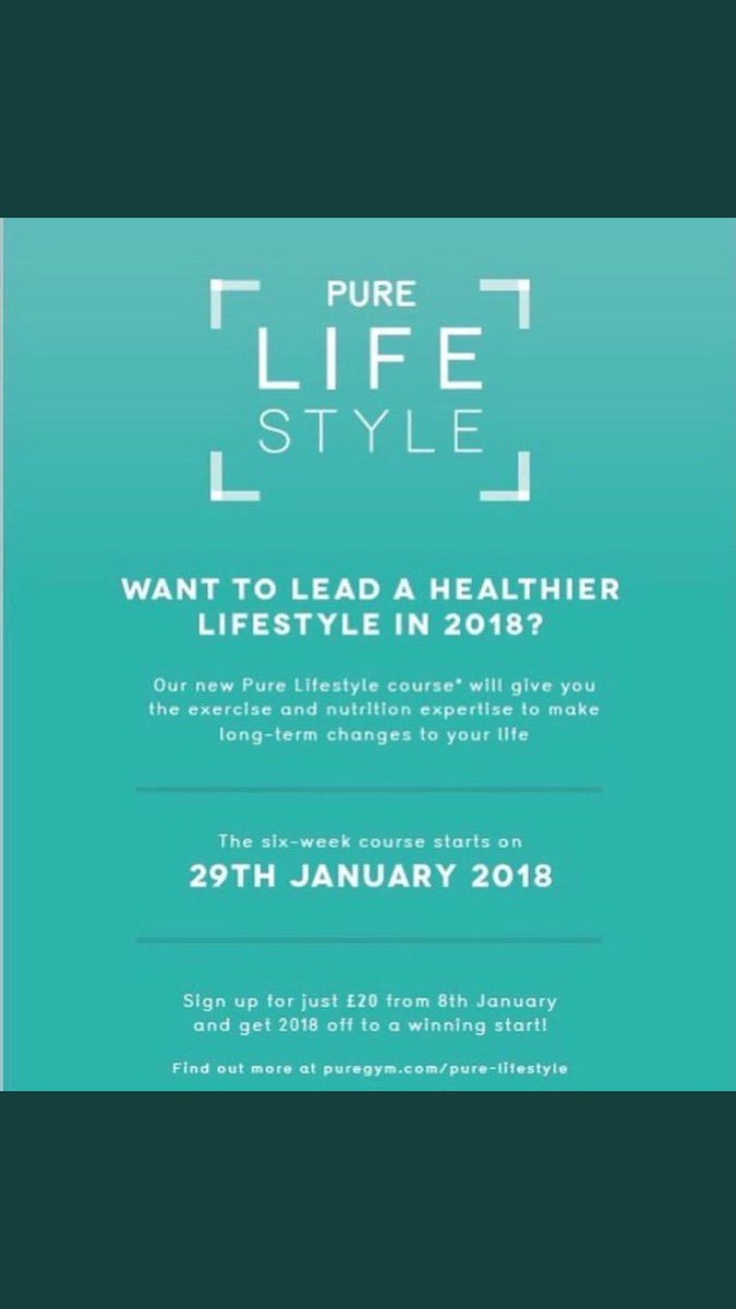 Start our 6 week Pure lifestyle course starting next week for only £20 -great way to keep in shape and get some nutritional advice #puregym #bringingit #purelifestyle