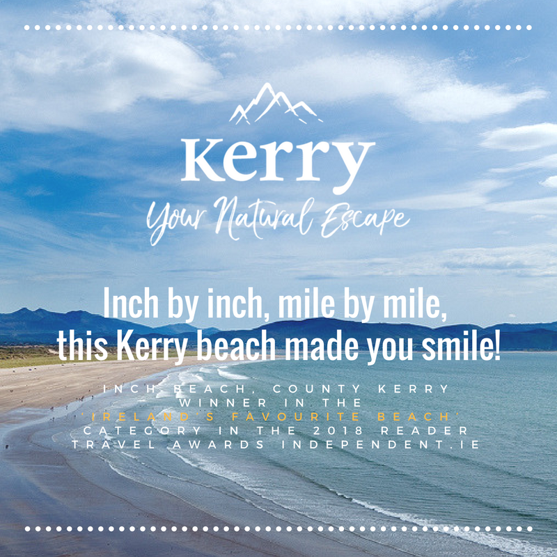 KerryYourNatEsc's tweet photo. Inch by inch, mile by mile this Kerry beach made you smile! Huge congratulations to our very own Inch Beach in County Kerry, Ireland #wildatlanticway #indoweekend #indotravelawards #gokerry #failteireland #TBEX https://t.co/TXPZ5z2AOs