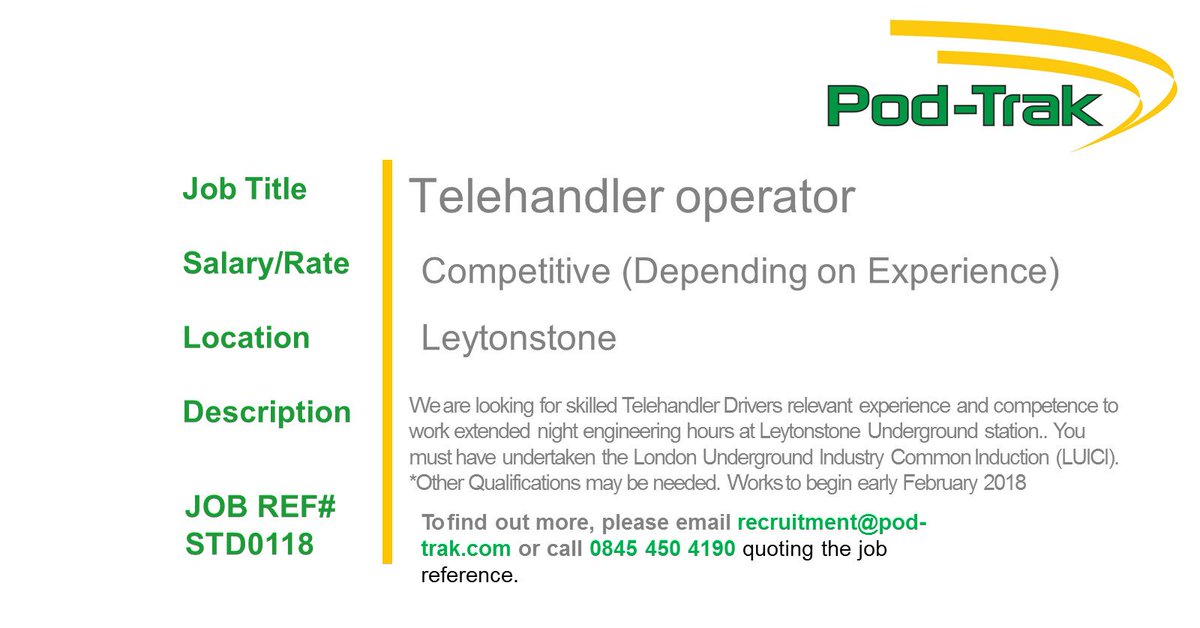 We are #Recruiting for a Slinger/Banksman, Slab layers, Telehandler Operators and General Operatives. #London #Jobs