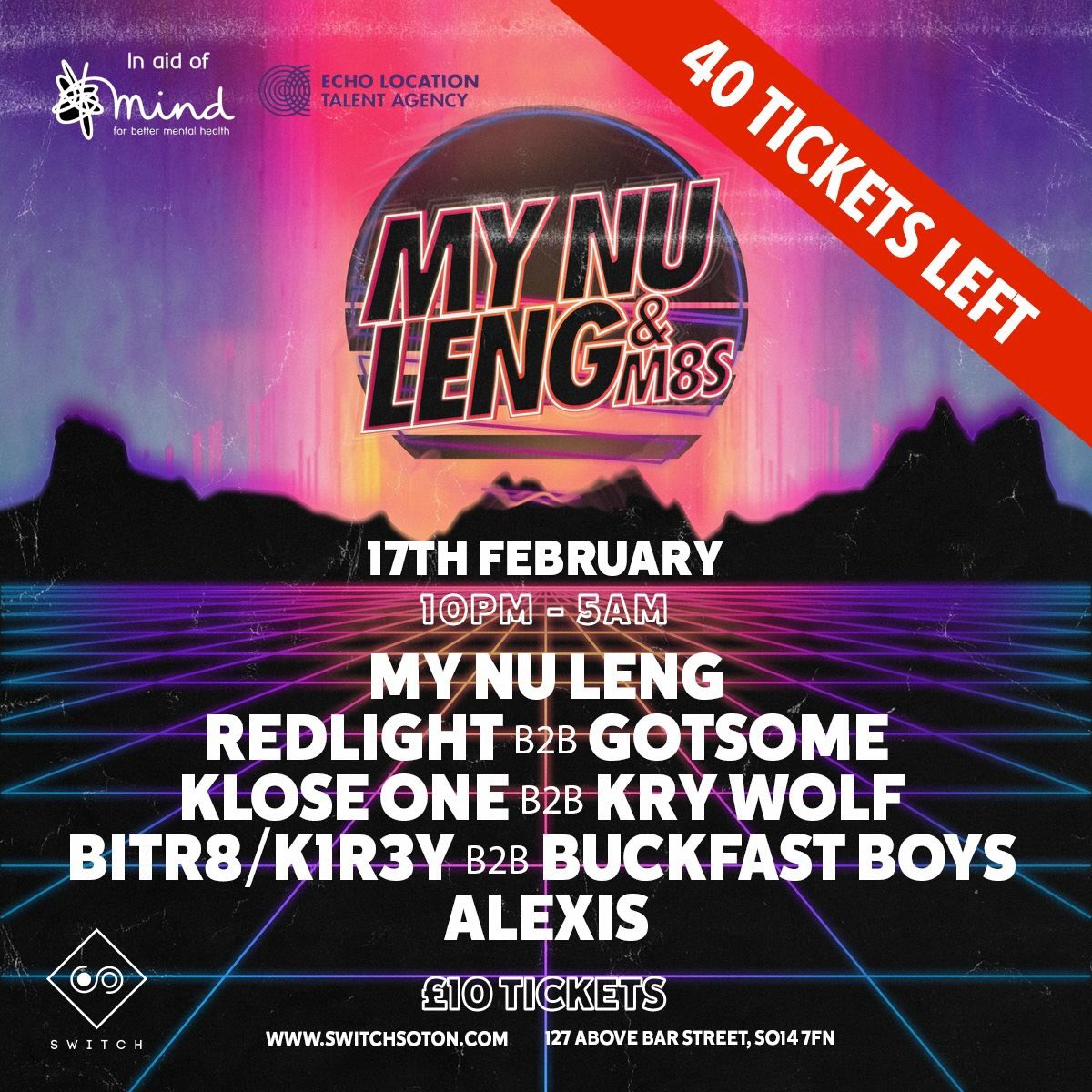 Tickets for My Nu Leng &amp; M8's will be SOLD OUT by this evening! 

Purchase here: fatsoma.com/Switchsouthamp…