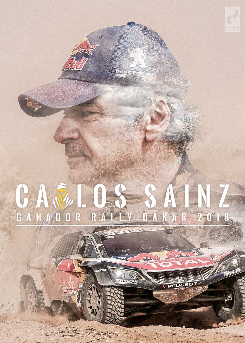jcalizdesign's tweet photo. Mi particular homenaje a @CSainz_oficial por su 2º #Dakar2018 ¡Enhorabuena campeón! #DakarRally #creative #fanart #FelizLunes https://t.co/96jZm9iF83