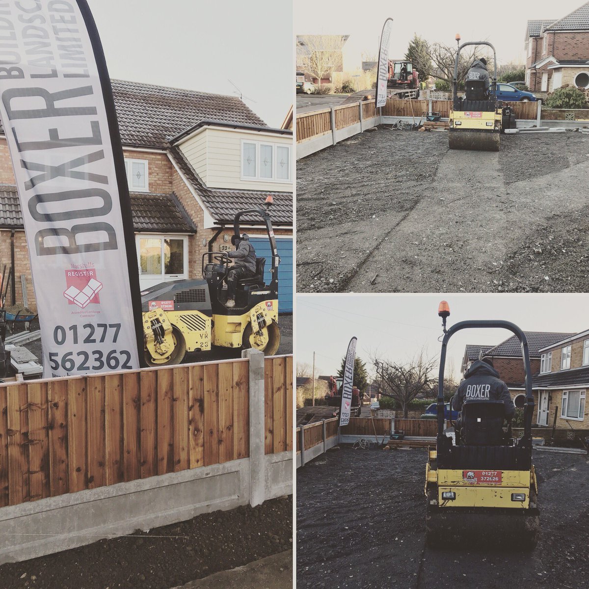 b0xerbuilding's tweet photo. Currently working on a driveway in Laindon: 
Putting in a 3ft Panel Fence.
Using a 3 ton Roller for Sub Bases and will be laying Marshalls Burnt Ochre.

We always create quality bases.

#landscaping #landscaper #laindon #essex #driveway #gardendesign #interiordesign https://t.co/BSERfVPngq