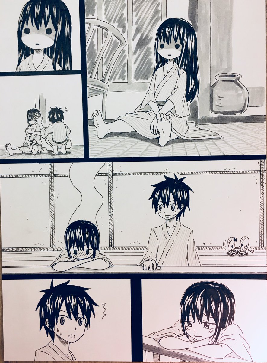 Kiri0 Ftの温泉の落書きの続きを勝手に描いた 作った オリキャラ参加でftの次の世代の子たちでウェンディを救済する話 Fairytail フェアリーテイル