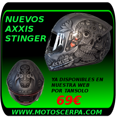 Outletdecascos's tweet photo. #FelizLunes hot traemos los nuevos #AXXIS stinger como siempre al mejor precio online! hay mas colores disponibles y estan que 🔥🔥🔥 ya sabeis que tenemos lo que necesitais para vuestra moto LINK DIRECTO ---> https://t.co/LsJdvIgJfX https://t.co/OU01xzoi1j