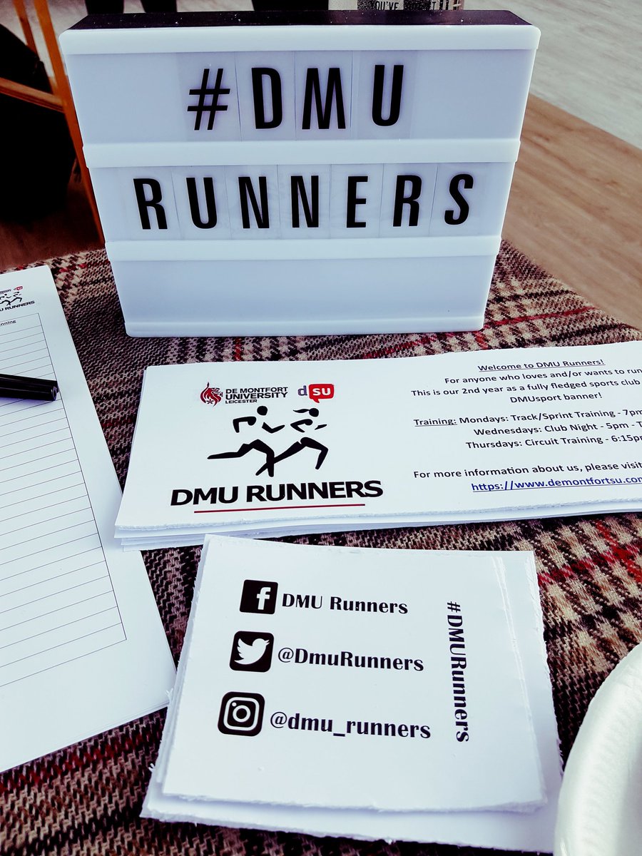 DmuRunners's tweet photo. Come and see us today at the #Refreshers18 fair in the @demontfortsu Atrium! 🏃🏻🏁🏅 #DMURunners #TeamDMU @DMUsports https://t.co/eioXv1BJT3