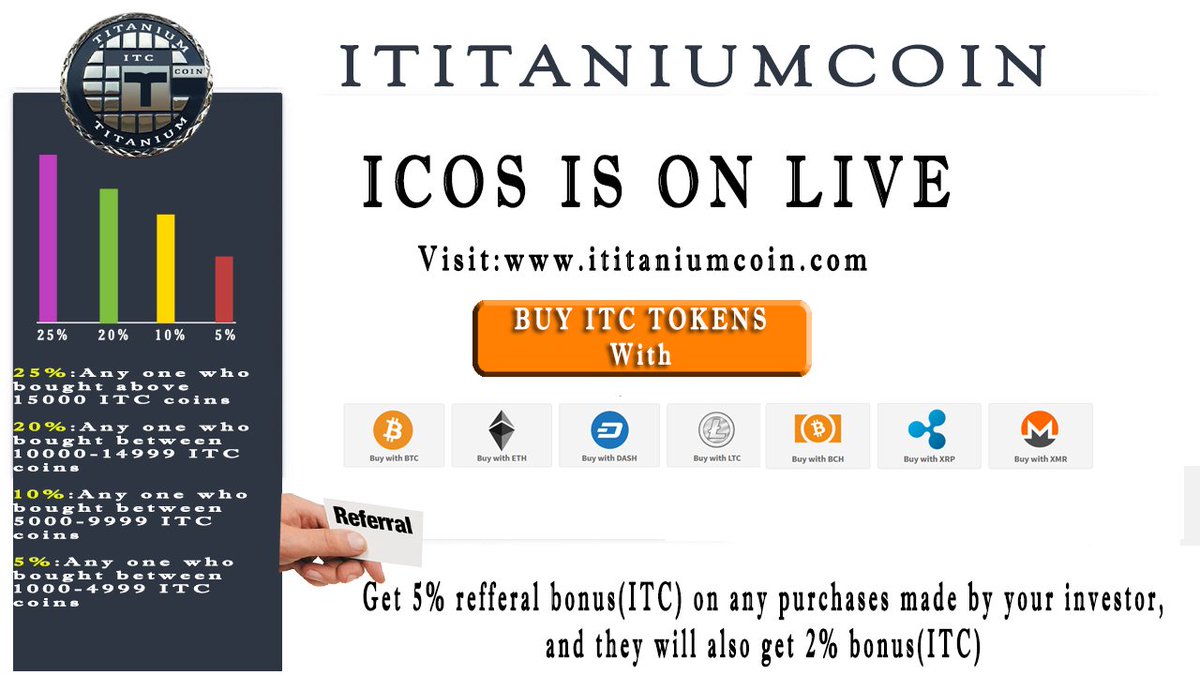 ItitaniumCoin's tweet photo. Time is running out! You have less than 9 days to purchase ITC coins  from ICO. Grab up to 25% bonus by participating in ICO.  If you don’t want to miss out on this irresistible opportunity contribute from this link : https://t.co/1gsiK2dVVL https://t.co/6tb3nCO1pJ