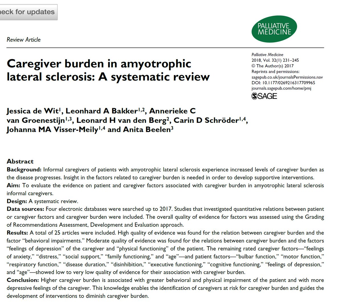 PalliativeMedJ's tweet photo. Four papers on #carers: burden, support, bereavement, https://t.co/L43UO5ys33 #hpm https://t.co/PhjhhKxeZL