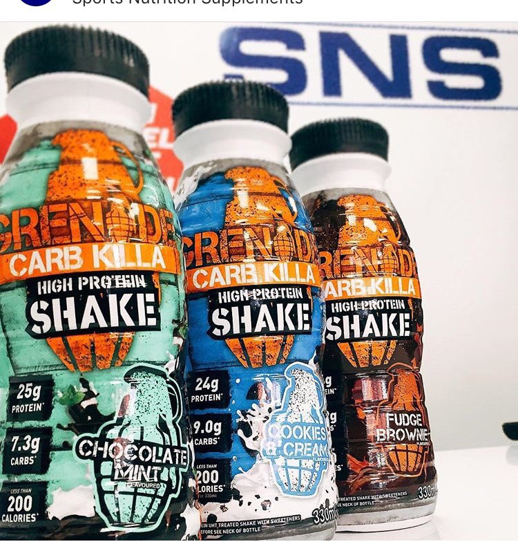 SHAKE IT UP 💪 @grenadefatburner 

CARB KILLA PROTEIN SHAKES 👊 UNDER 200 CALORIES #sns