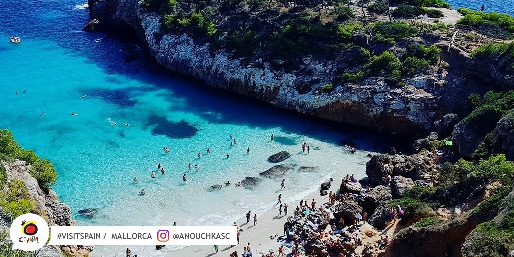 Hey, you! We saved you a towel spot at Calo des Moro. Hurry, it's waiting for you! #VisitSpain #Mallorca #Majorca <a href="/BalearicTour/">Balearic Islands</a>