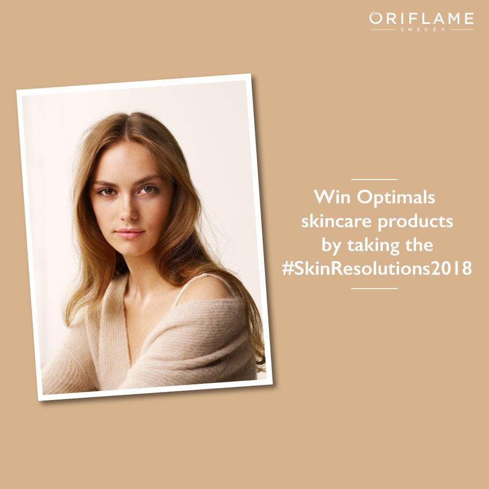 Oriflame_India's tweet photo. Have you taken the #SkinResolutions2018 yet? Take them now on https://t.co/j0tAAPDHup and you could win Optimals skincare products. Tag a friend to invite them to take them too. https://t.co/qAoVh8kJgx