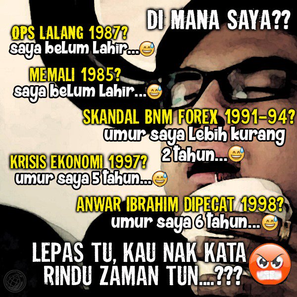 tunfaisal's tweet photo. Dengar sembang budak2 Pakatan ni, mcm la mereka dah lahir 45 tahun. Padahal masa kejadian berlaku, mereka pun tak lahir lagi.. Auta kuat, sama macam Mahathir #MahaAuta juga https://t.co/w4YVJuEG1b
