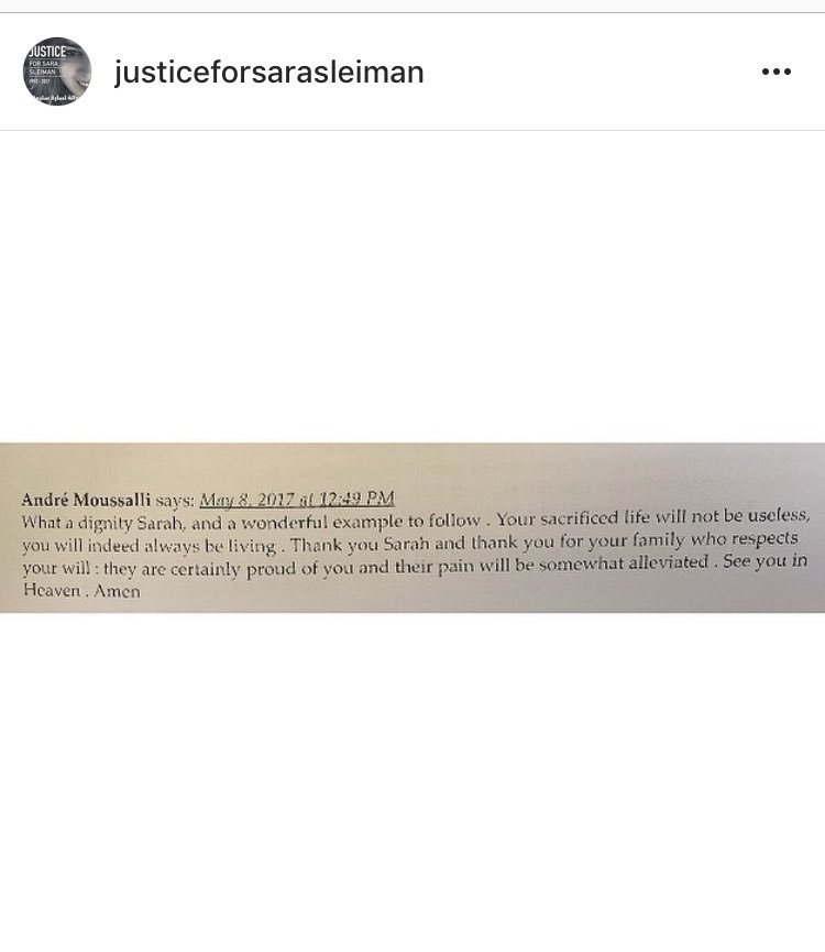Justice4Sara's tweet photo. Thank you Andre Mousalli for sharing this on A Separate State of Mind. 
#JusticeForSaraSleiman #lestweforget #organdonation #organdonor #uncontrolledweaponry https://t.co/AIbk5GwMiJ