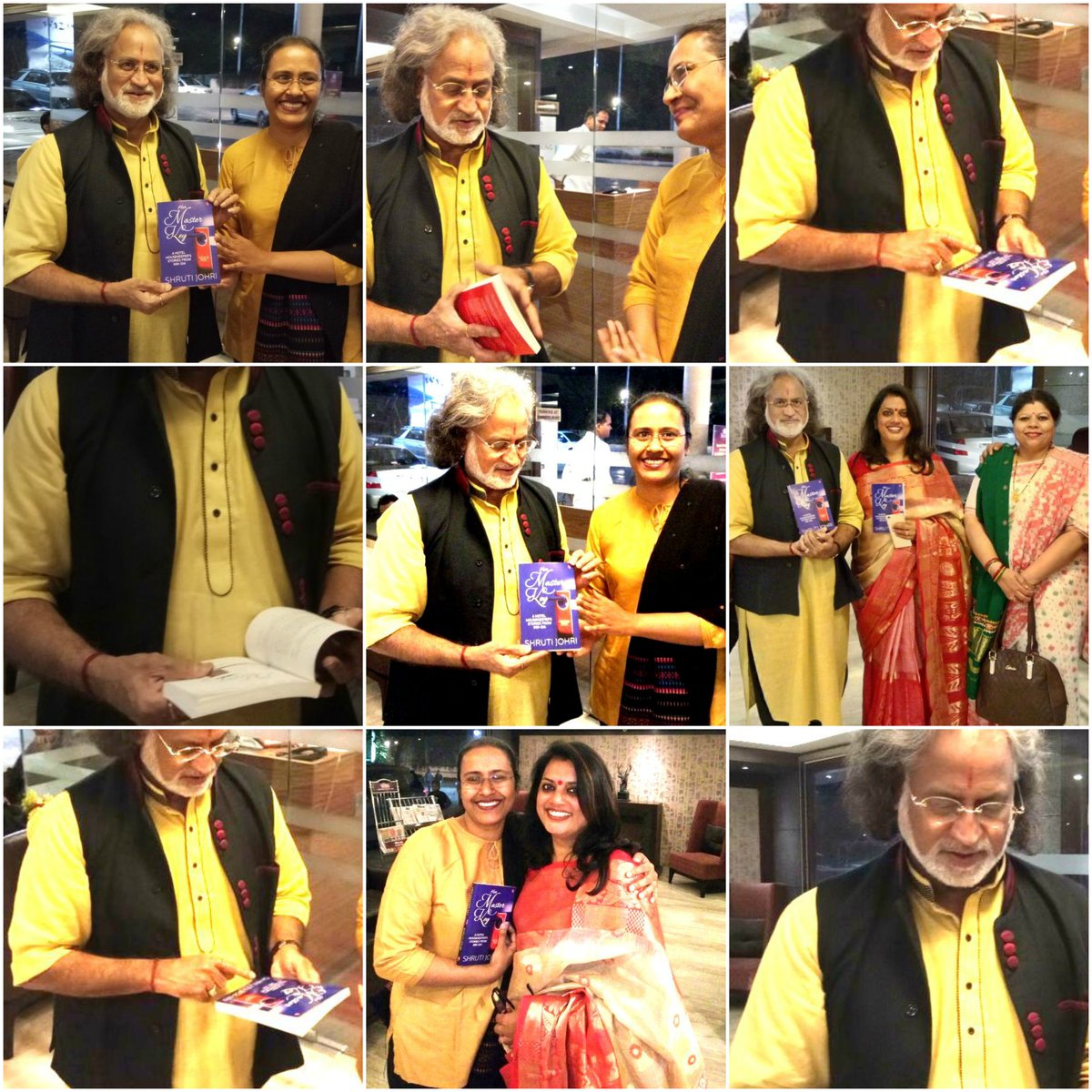 shruti_johri's tweet photo. #HerMasterKey rests in the blessed hands of the #great @VishwaMBhatt who explored the book with childlike curiosity and asked questions. #Panditji - you continue to inspire one and all! #Musician #Traveler #Grammy #Padmashri #Padmabhushan #mohanveena #bookworm https://t.co/I9oqfu6Lor