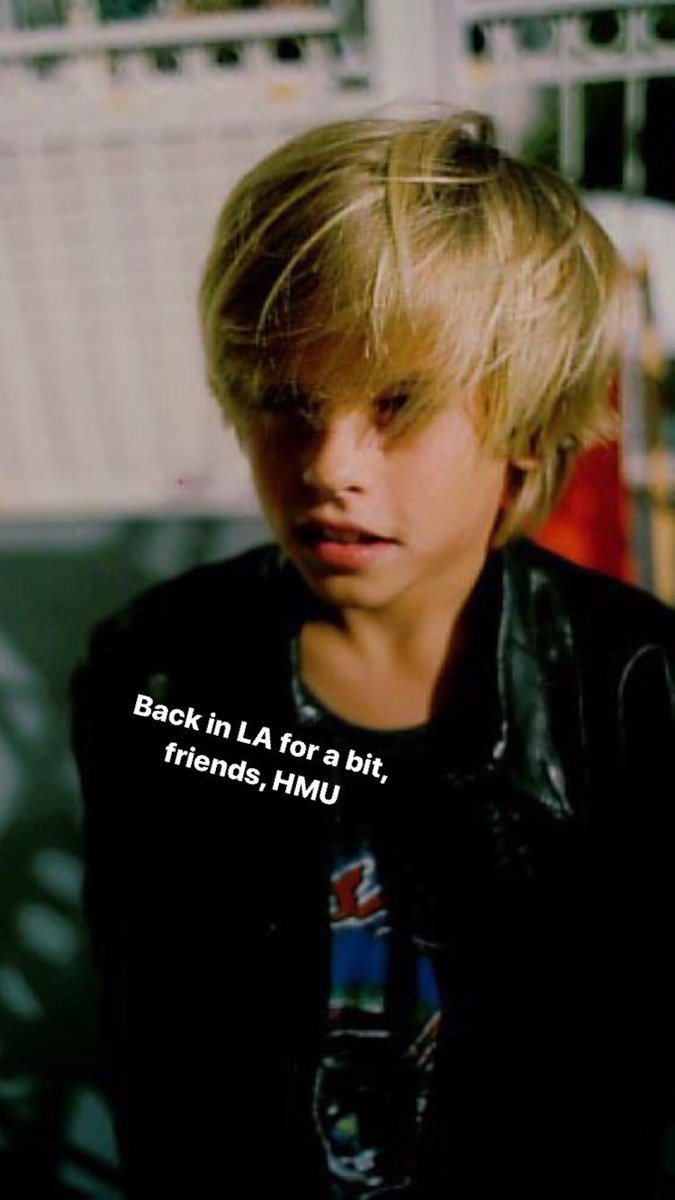 am_Chach's tweet photo. Dylan Sprouse:  "Back in LA for a bit, friends, HMU" #BeautifulThrowback #story #Instagram 💞💗💥 https://t.co/Q9nkaDm9CZ