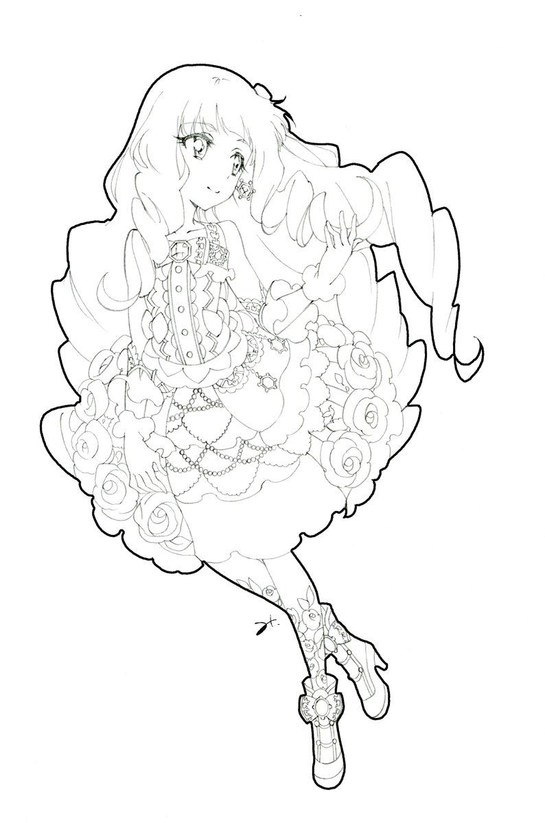 みつはしたえこ 線画です 虫の息 ぬりえにでもどうぞ 3 Aikatsu