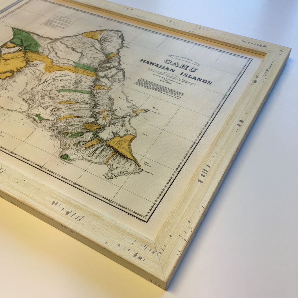 UckFramingCo's tweet photo. We framed this Hawaii map this week using an appropriately rustic white frame... #customframe #hawaii #distressedframe #oldmap https://t.co/0qkA2Hd53d