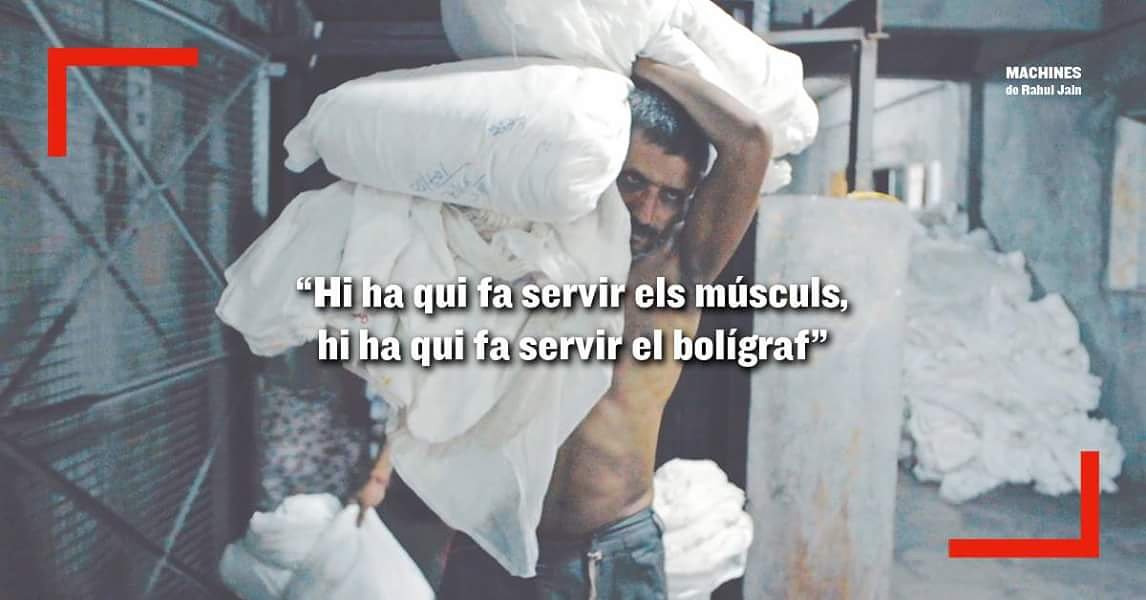 comunitart's tweet photo. 🎞️🎥T'esperem el proper dimecres 31 a les 20.30 h. a la Biblioteca Pública de Maó per veure el documental MACHINES, un film on el cineasta Rahul Jain debuta amb una obra valenta i personal!! #machines @DocsBarcelona #comunitart #Maó https://t.co/kVpV6b3kZE
