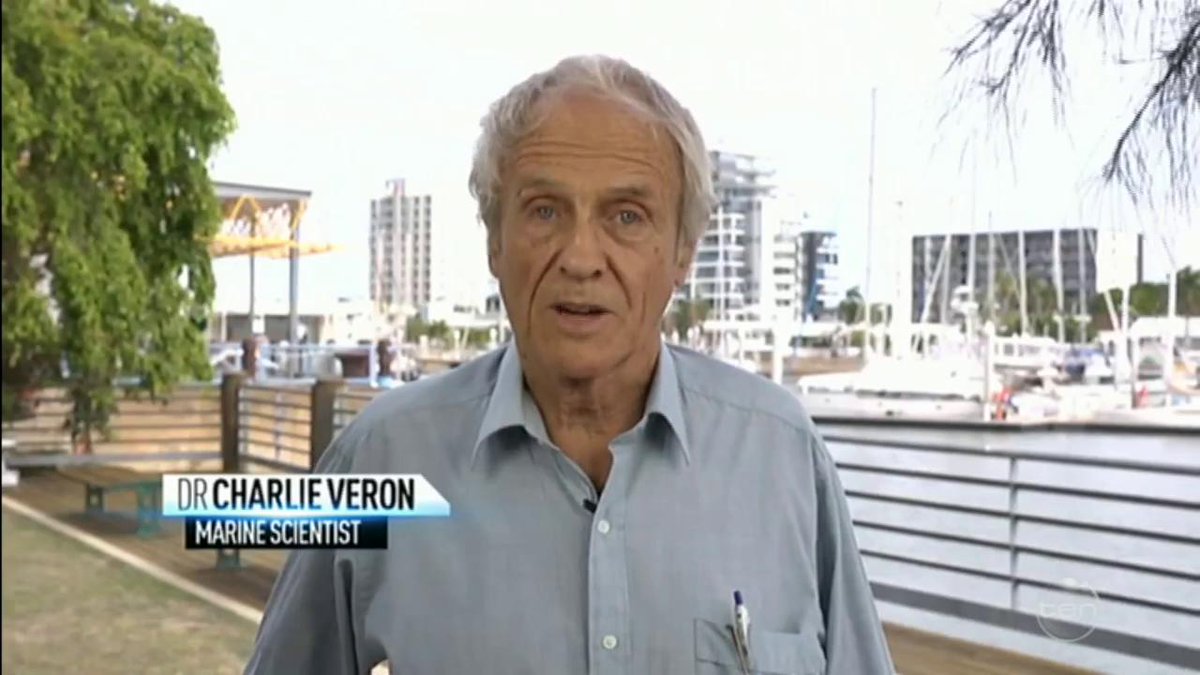 theprojecttv's tweet photo. Dr Charlie Veron (on the Great Barrier Reef): "The UNESCO committee, and I was there, they took all marine world heritage sites off all lists because they were all being severely affected. That is the truth of the matter." #TheProjectTV https://t.co/jbWjWdhDr0