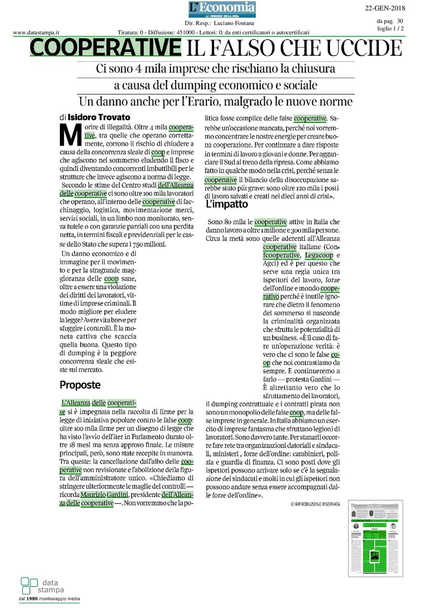 CooperativeITA's tweet photo. #StopFalseCooperative basta al falso che uccide di @Isitrovato via @L_Economia https://t.co/drtYgoGvkE