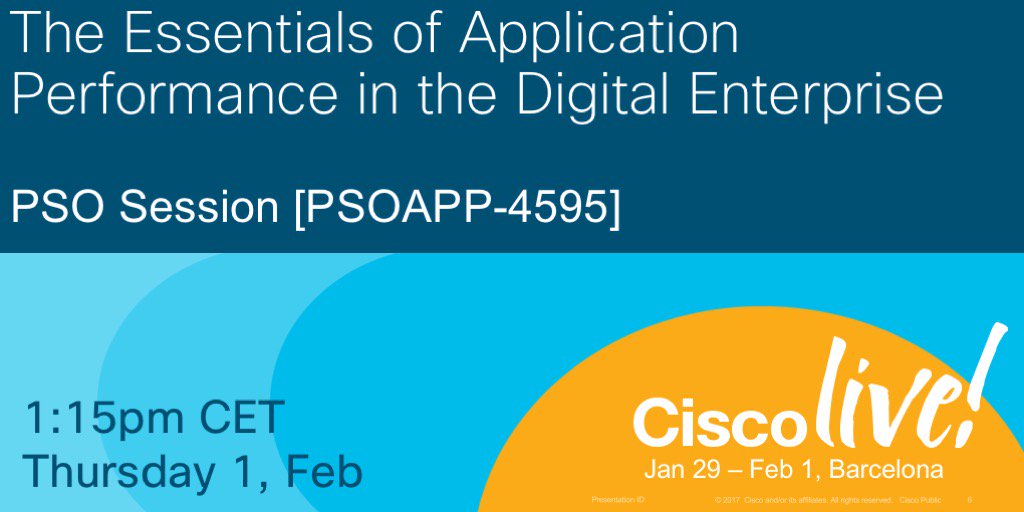 ciscoDC's tweet image. Find out why Application Performance Management is a strategic imperative in today's digital enterprise.  See use cases that make @AppDynamics an #APM leader. Register for #CLEUR PSO session in Barcelona. 
cs.co/6017DKAaU
