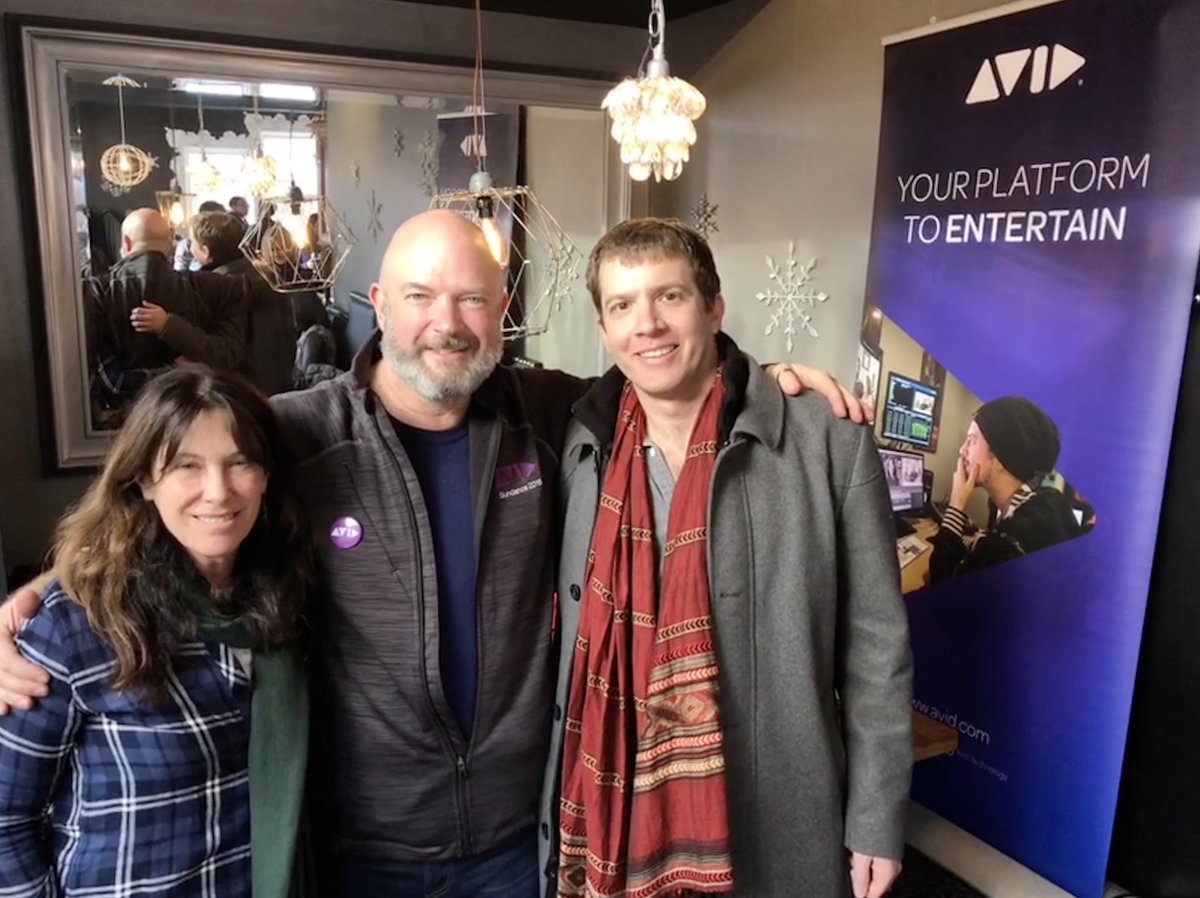 LA_MichaelK's tweet photo. UCLA TFT Reception - Nancy Richardson, ACE and UCLA TFT Faculty and Alex O’Flinn, Avid Media Composer Editor and Spirit Award nominee for Best Editing, showing his film, The Rider, at Sundance 2018. #UCLAFILM #Sundance2018 #Avid https://t.co/Tp1wxjvWFj