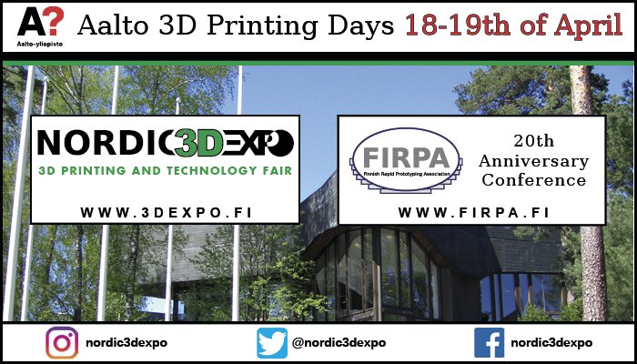 nordic3dexpo's tweet photo. #NORDIC3DEXPO #3dexpo #3Dprinting #3dtulostus #3dsoftware #3dscanning #3dart #3dgraphics #VR #VirtualReality #Robotics #ArtificialIntelligence #FIRPA #aaltouniversity #DIPOLI #Espoo #Finland https://t.co/upSMdow0Q8