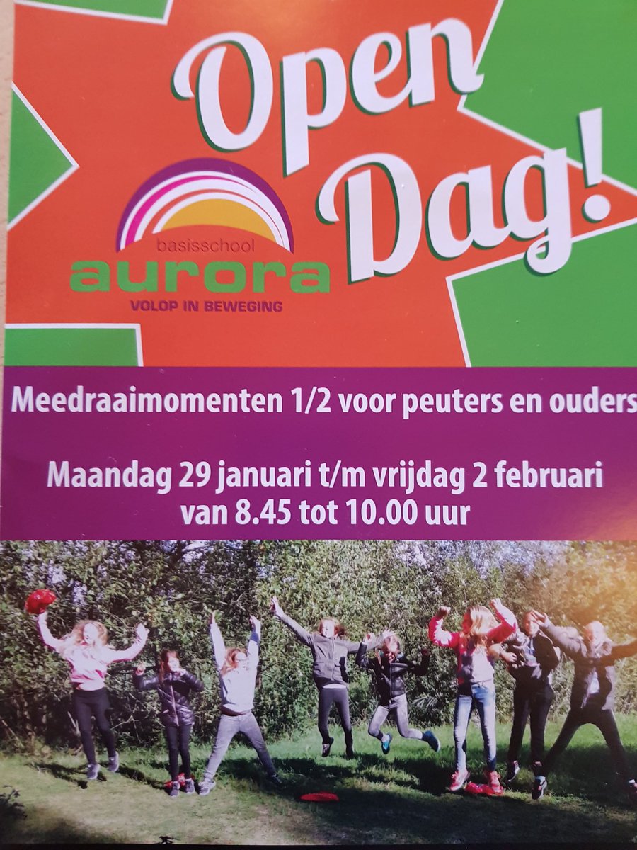 ASGAurora's tweet photo. meedraaiweek voor peuters en hun ouders: maandag 29 januari t/m vrijdag 2 februari. 8.45 uur tot 10.00 uur. https://t.co/fEDOnsrael