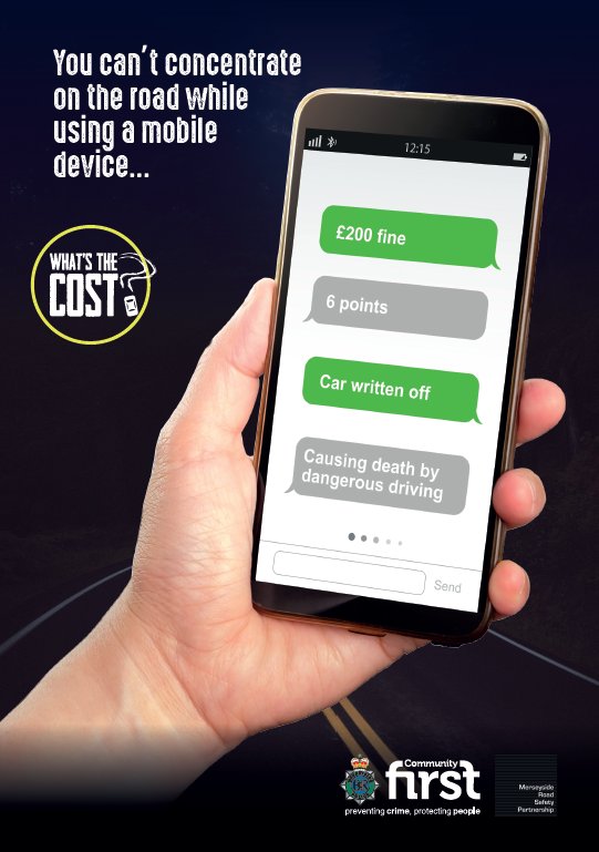 Merseyside Police On Twitter If You Use Your Mobile While You Re Driving You Can Get 6 Points On Your Licence You Can Get A Minimum Fine Of 200 You Can Crash You