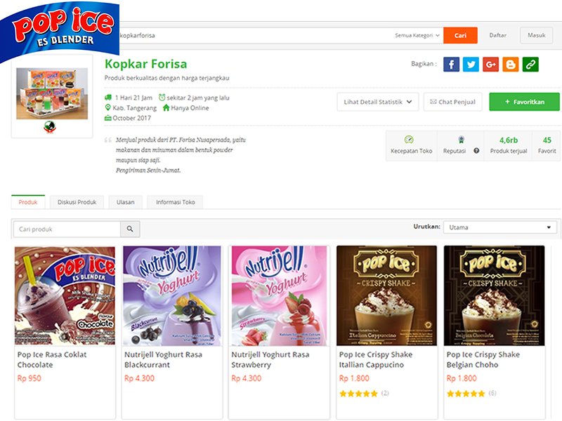 PopIceOfficial's tweet photo. Haloo, mimin punya kabar terbaru nih buat kalian semua...

Kabar terbarunya adalah kini semua produk PT. Forisa Nusapersada bisa kalian beli melalui situs tokopedia. Nama toko kita di situs tokopedia adalah "Kopkar Forisa".

Kunjungi tokonya disini yaa.. https://t.co/QMaVAb9VyM https://t.co/65SWSq5NU7