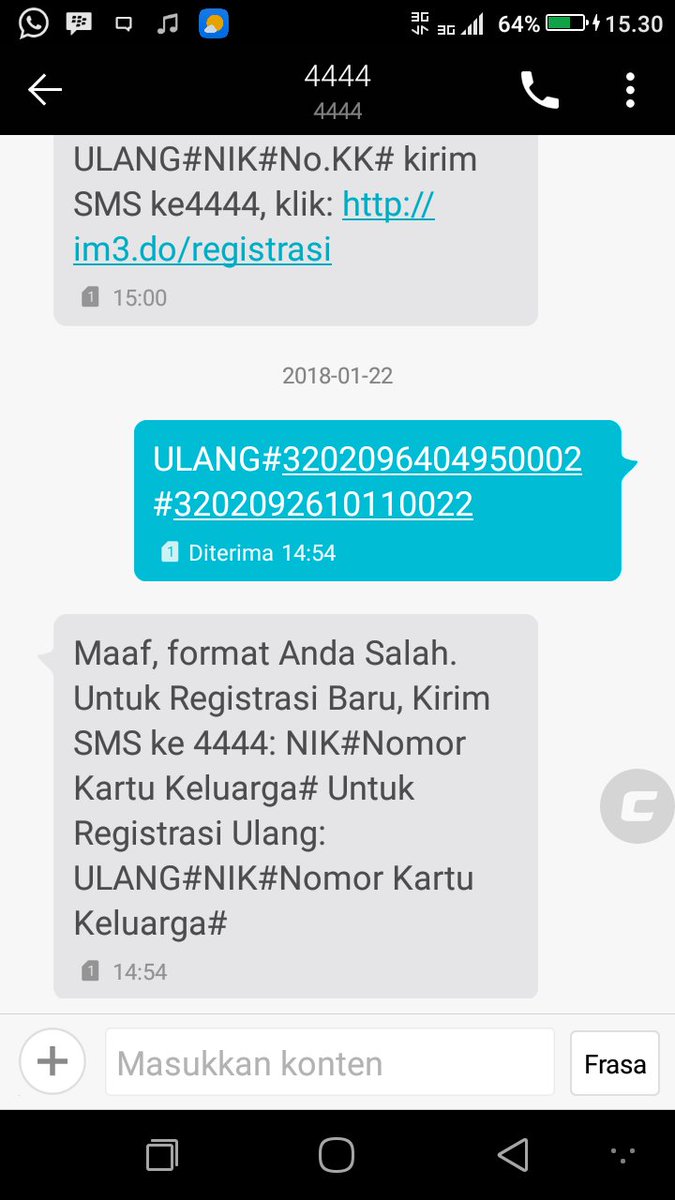 Registrasi Indosat Gagal