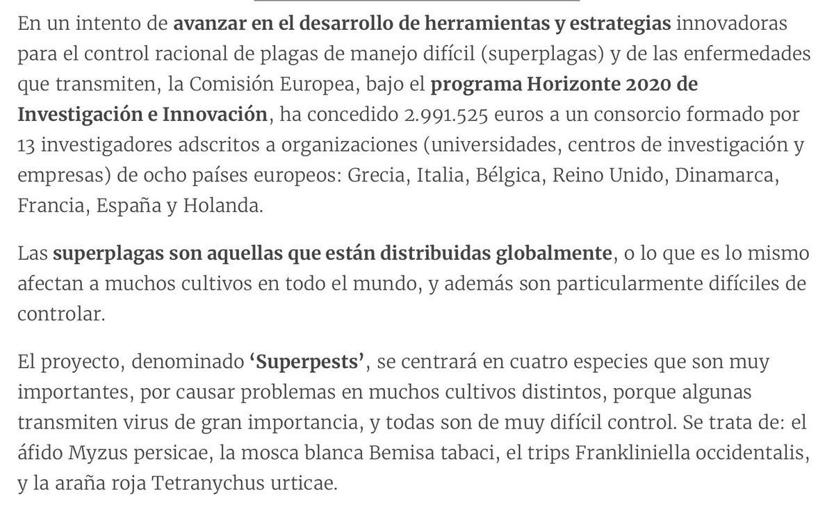 sombradoble's tweet photo. “La Mayora” @IHSM_CSIC_UMA participa
en un proyecto internacional @EsHorizonte2020
para controlar las «superplagas» #Superpests
En #Málaga se centrarán en agentes
de control biológico contra la mosca blanca
y la araña roja 
https://t.co/9iskn6D4Sj
@Apelaezt en @DiarioSUR https://t.co/cshv5uKDPK