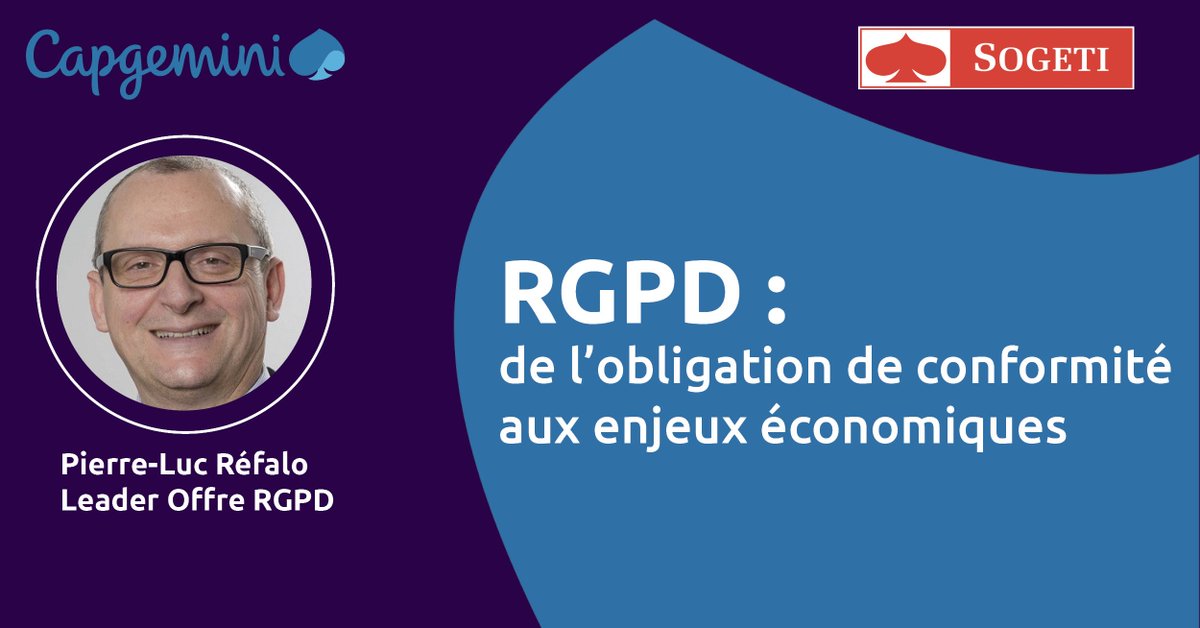 sogeti_fr's tweet photo. A l'occasion du 10ème Forum international de la cybersécurité à Lille, redécouvrez la tribune de @plrefalo sur le #RGPD parue dans le @journaldunet  en septembre dernier! https://t.co/aJ6BItxtPS #data @FIC_fr https://t.co/mEG7nwNq7u